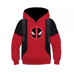 Kids Deadpool Costume Cosplay Hoodie Jumper Boys Hooded Sweatshirt